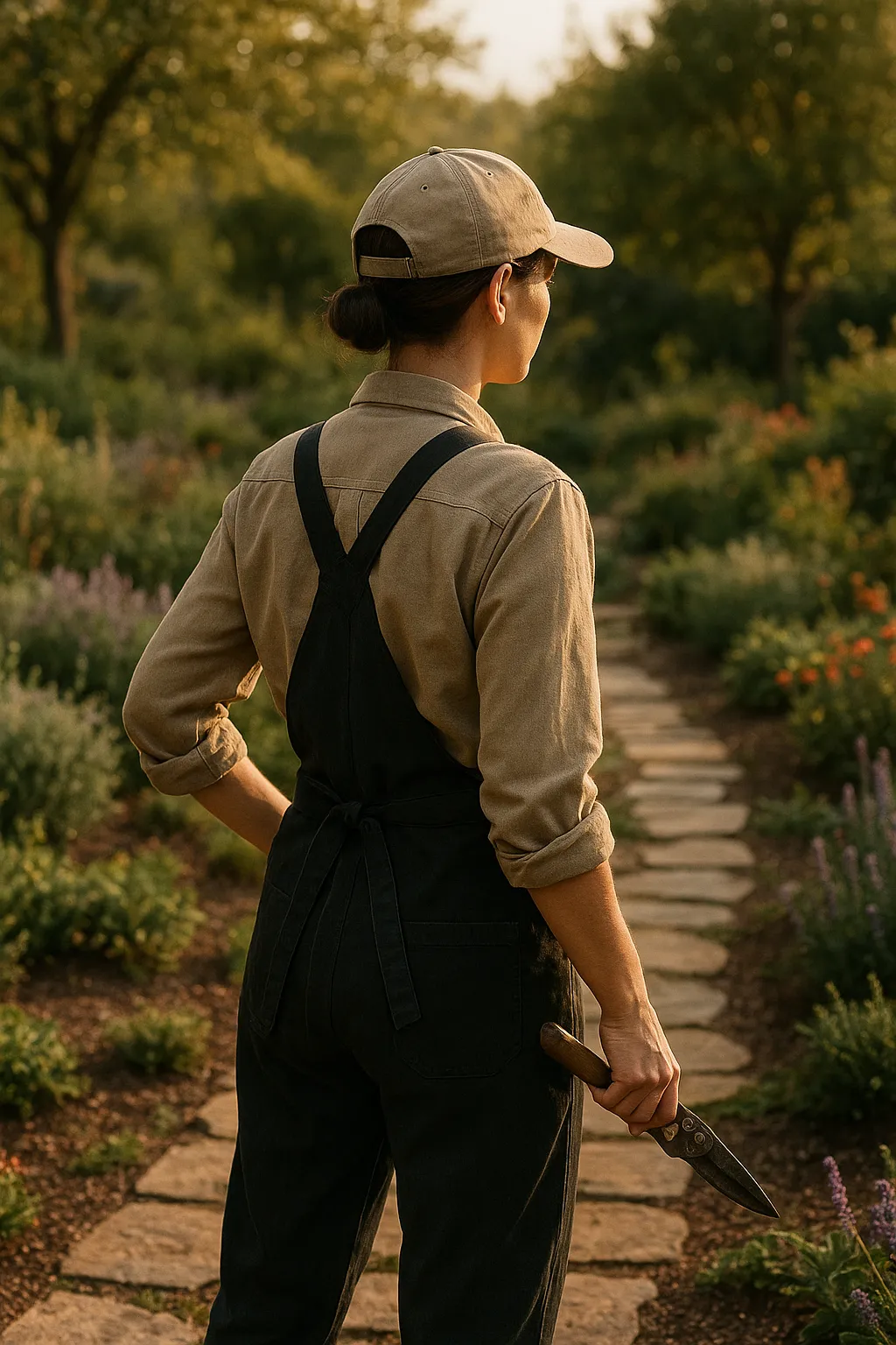 Green Peak Landscapes founder in a garden in La Rioja