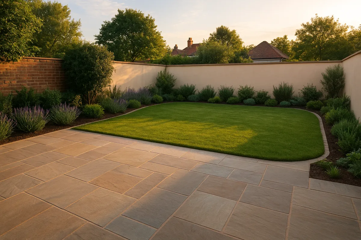 Completed garden after landscaping — after